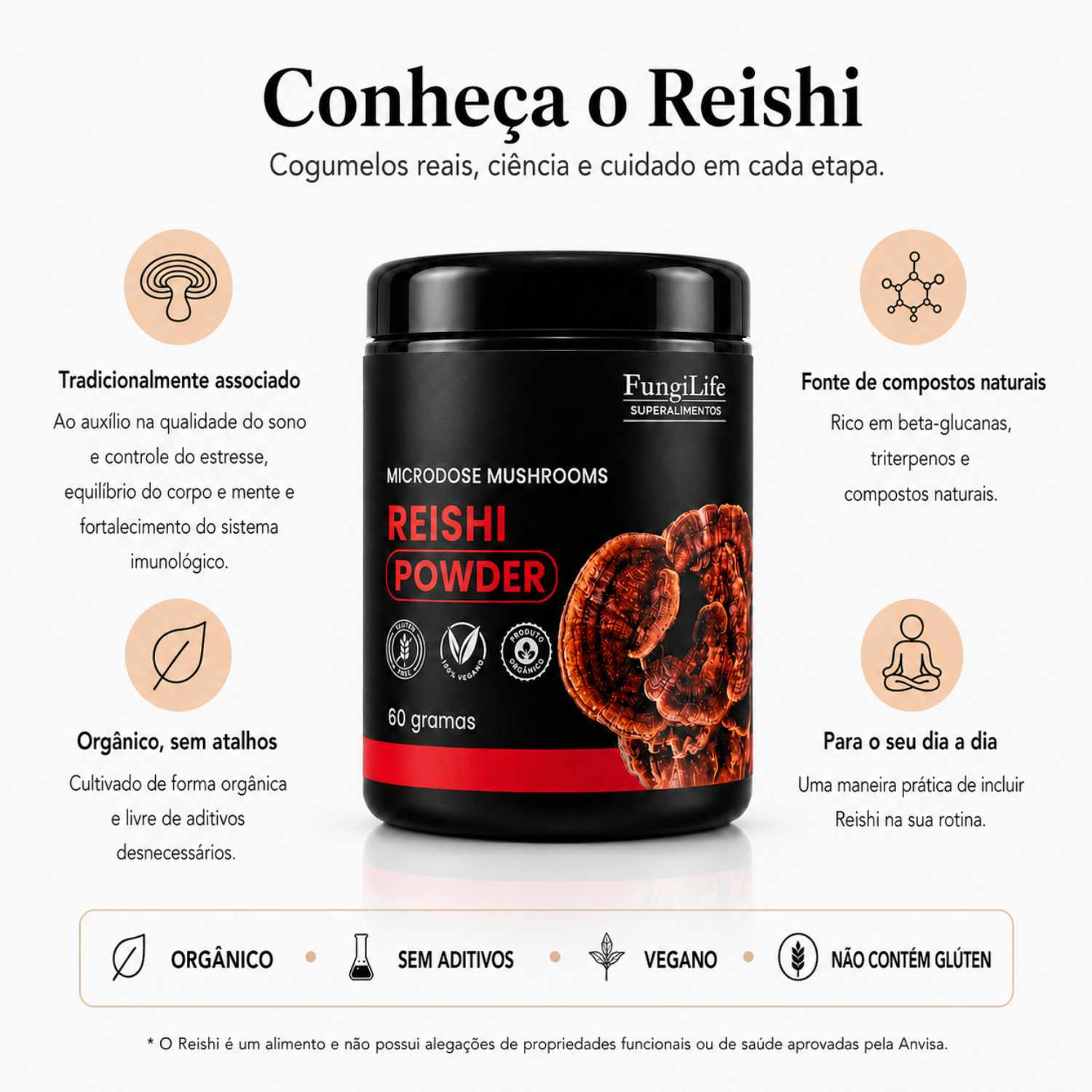 Cogumelo Reishi | Extrato em Pó 60g