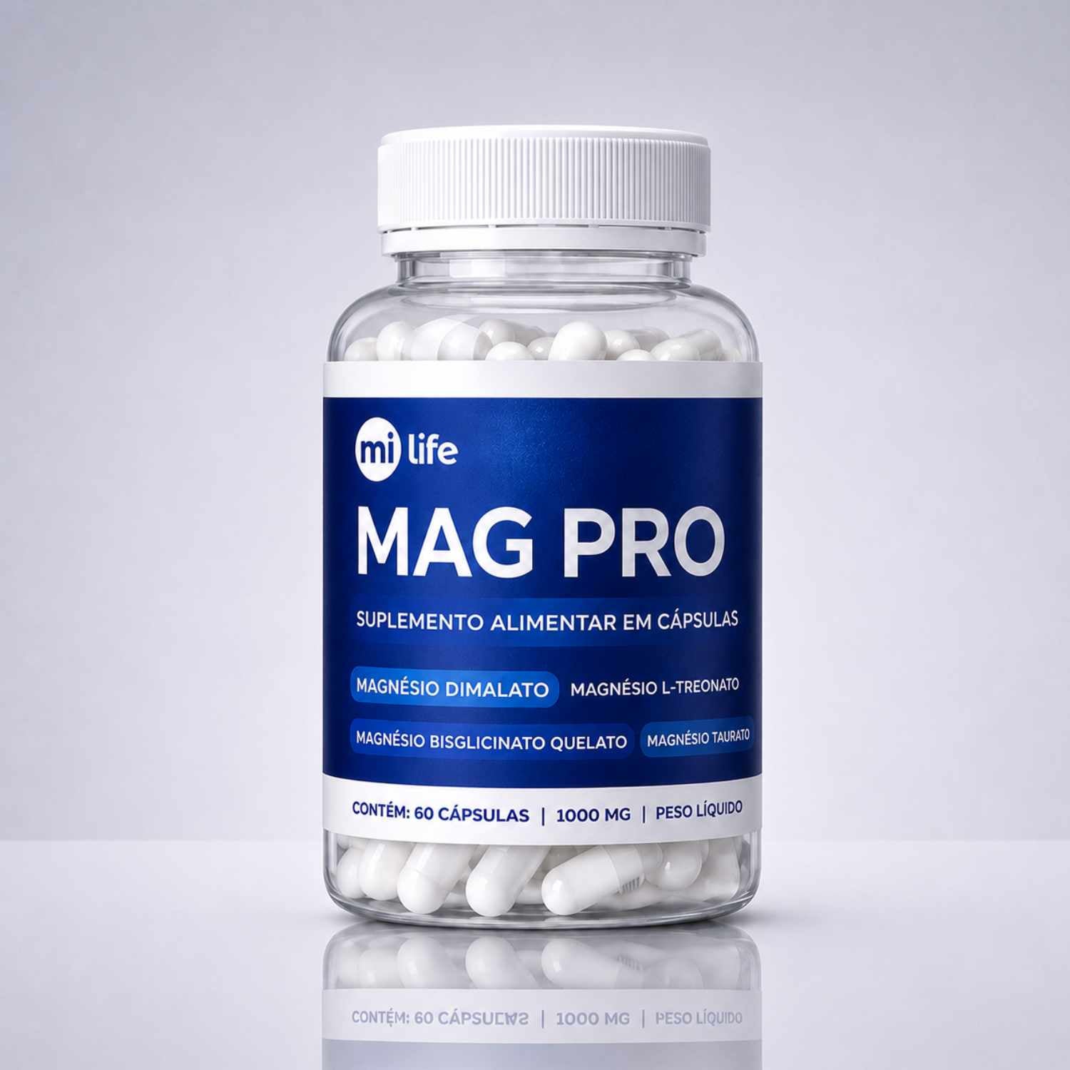 Mag Pro - 4 Magnésios L-Treonina, Quelato, Dimalato e Taurato (60 cápsulas)