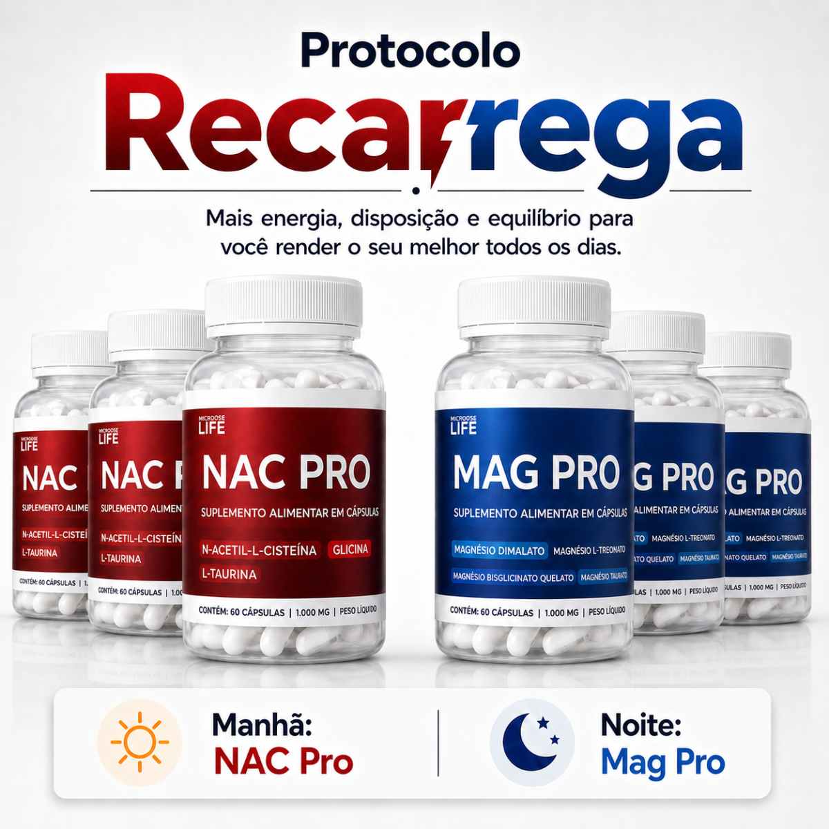 Kit Recarrega | NAC Pro + MAG Pro 60 caps