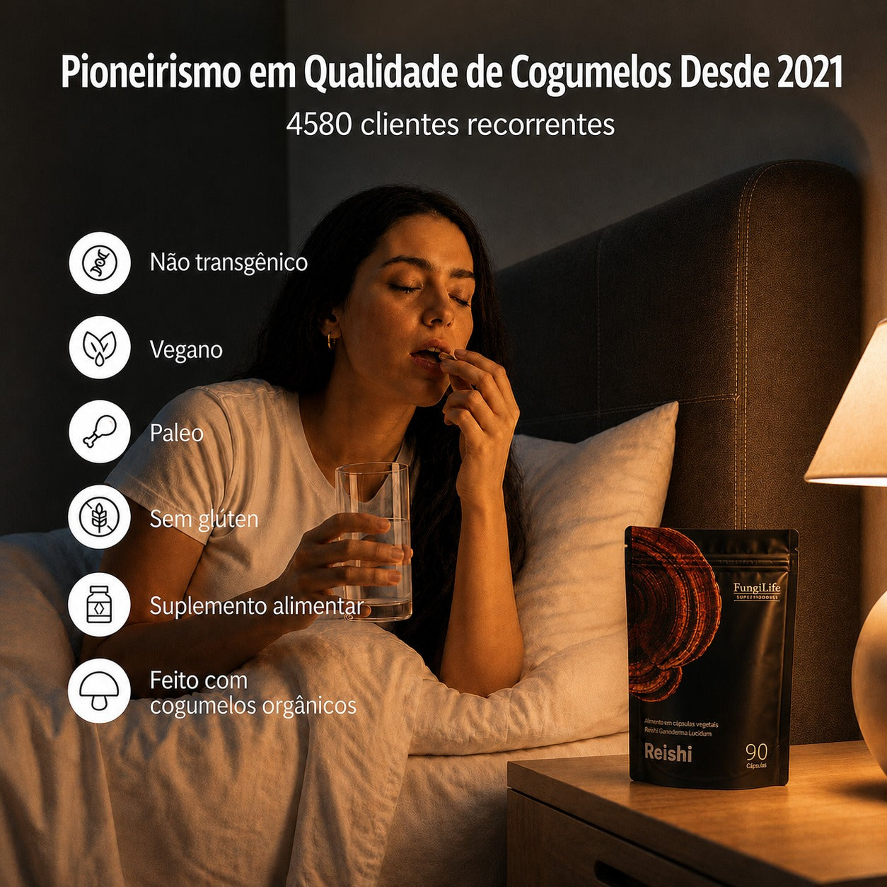 Cogumelo Reishi | Extrato Encapsulado 90 caps