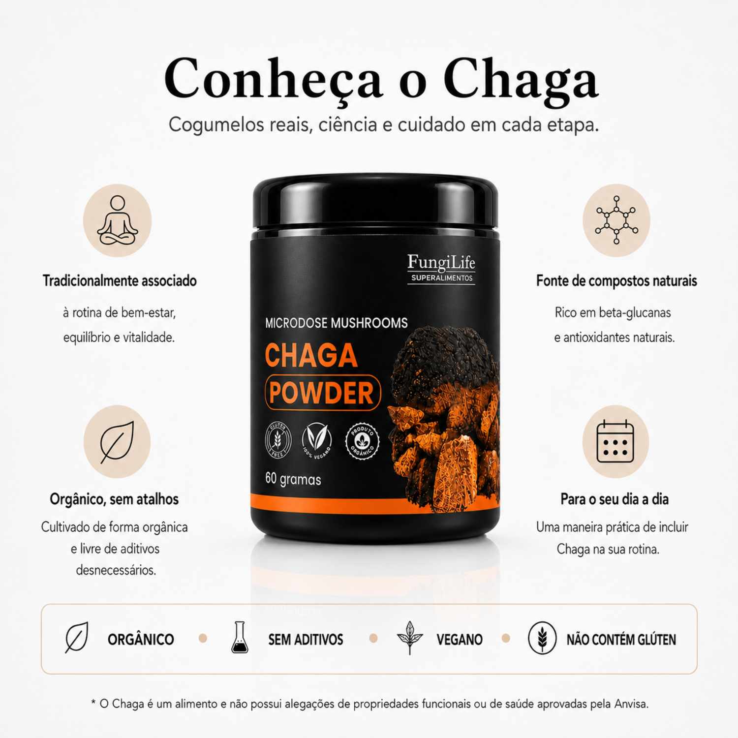 Cogumelo Chaga | Extrato em Pó 60g
