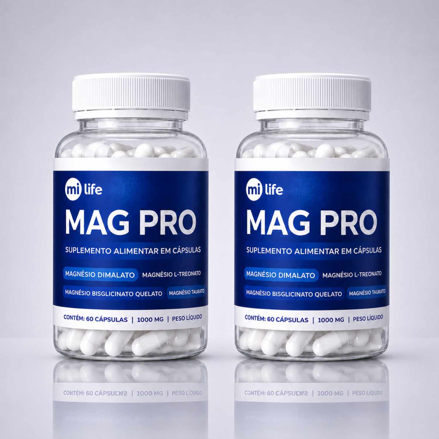 Mag Pro - 4 Magnésios L-Treonina, Quelato, Dimalato e Taurato (60 cápsulas)