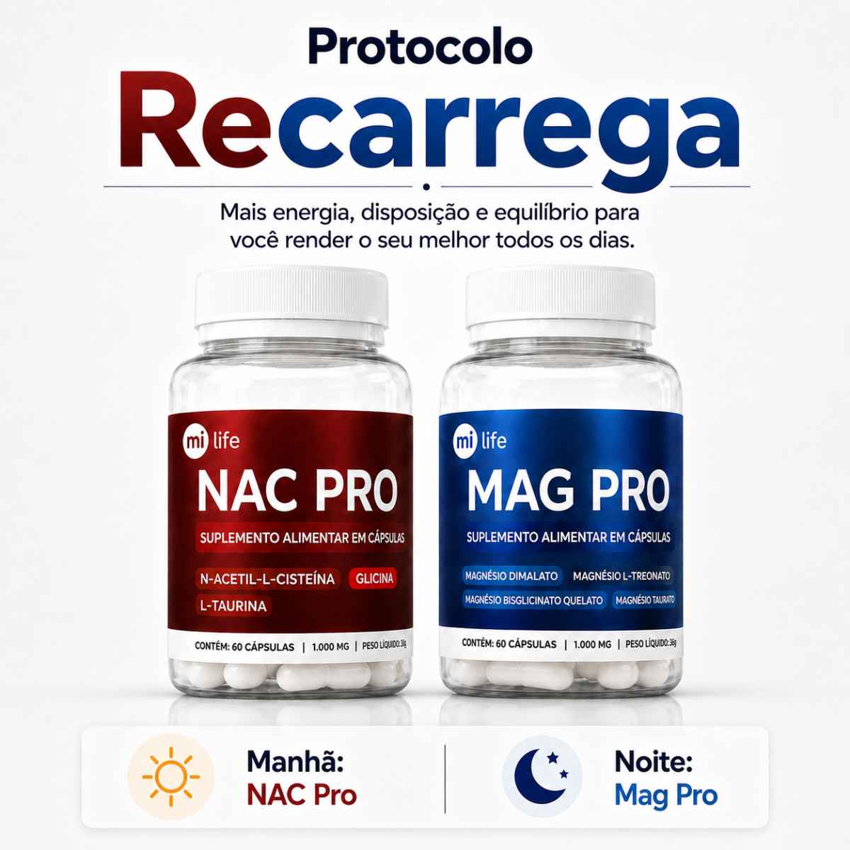 Kit Recarrega | NAC Pro + MAG Pro 60 caps