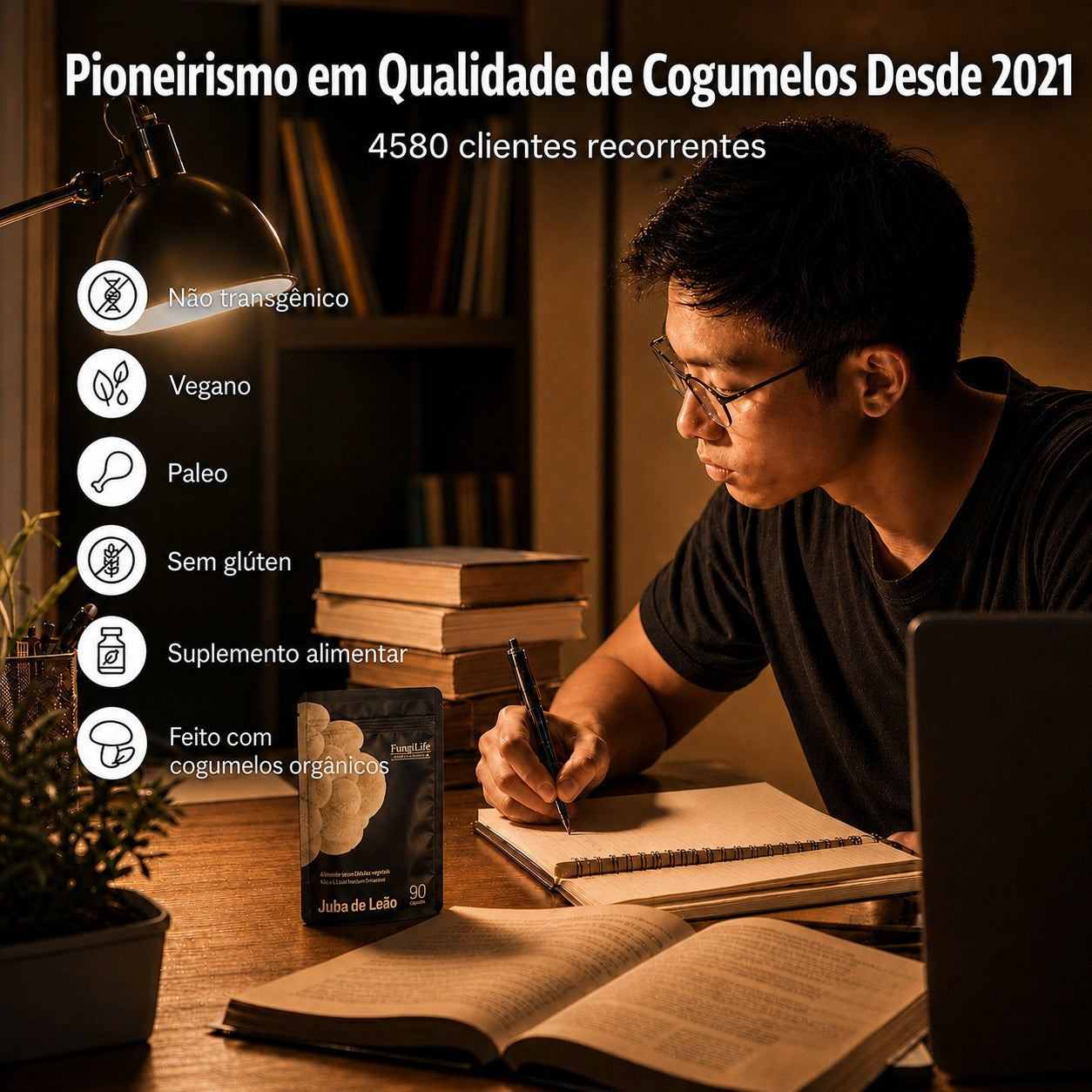 Cogumelo Lion's Mane | Extrato Encapsulado 90 caps